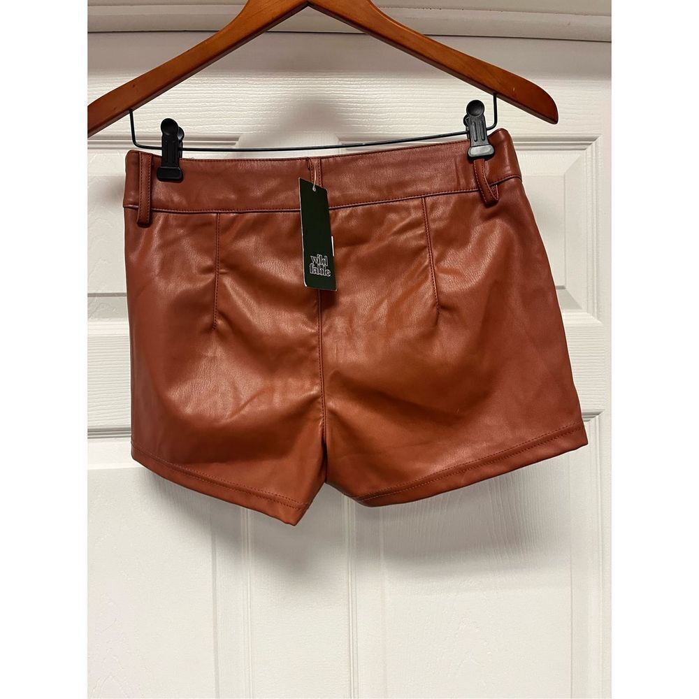 Wild Fable Cognac Faux Leather Short Shorts sz 4 NWT - Picture 4 of 6